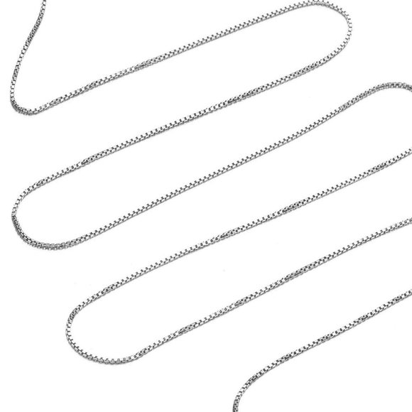 New Silver Box Chain Necklace - Picture 12 of 13